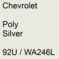 Preview: Chevrolet, Poly Silver, 92U / WA246L.